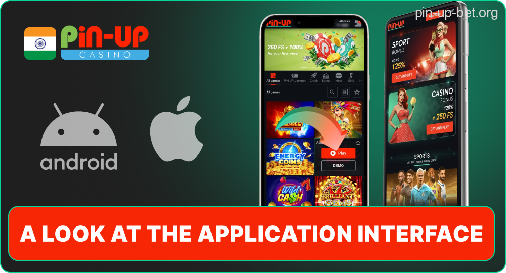 Pin-Up app layout overview