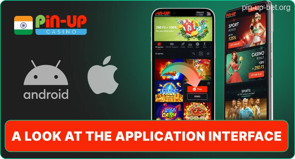 Pin-Up app layout overview