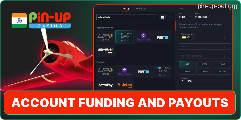 Pin-Up payment methods for Aviator